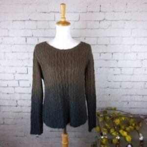 Kenar Ombre Cable Knit Sweater With Zippered Back Brown Size Medium
